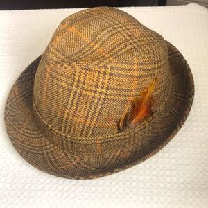 Vintage Plaid Wool Fedora - made in London UK